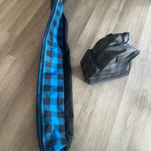 Dakine Black and Blue Checkered Ski Bag and Boot bag set